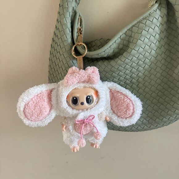 Bunny Outfit for Labubu 2 Piece set Pink/White Plush - Picture 2 of 7